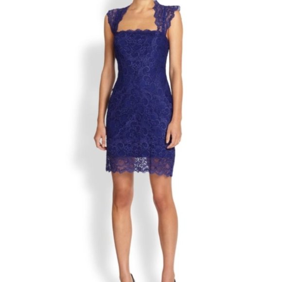 Nicole Miller Dresses & Skirts - Nicole Miller Eva Lace Dress Indigo Shimmer size Small